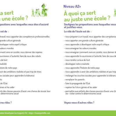 role ecole débat FLE