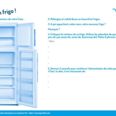 parler de ce qu'il y a dans le frigo pour pratiquer le vocabulaire en FLE