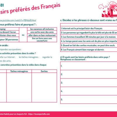 Parler des loisirs en A2