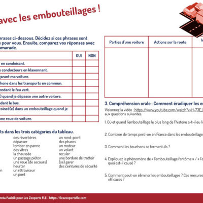 La voiture en ville - FLE