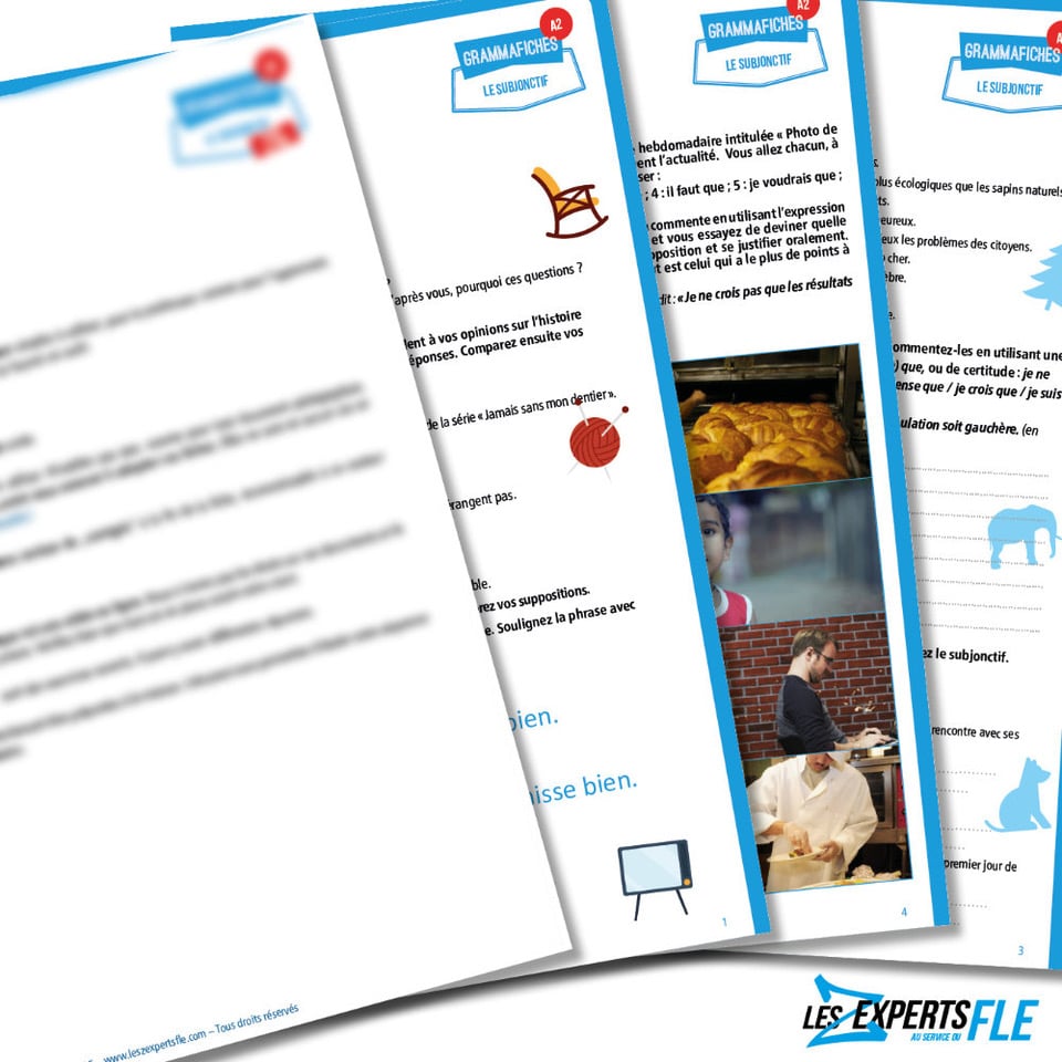 Fiche de grammaire FLE : le subjonctif A2 (découverte) – Image 2