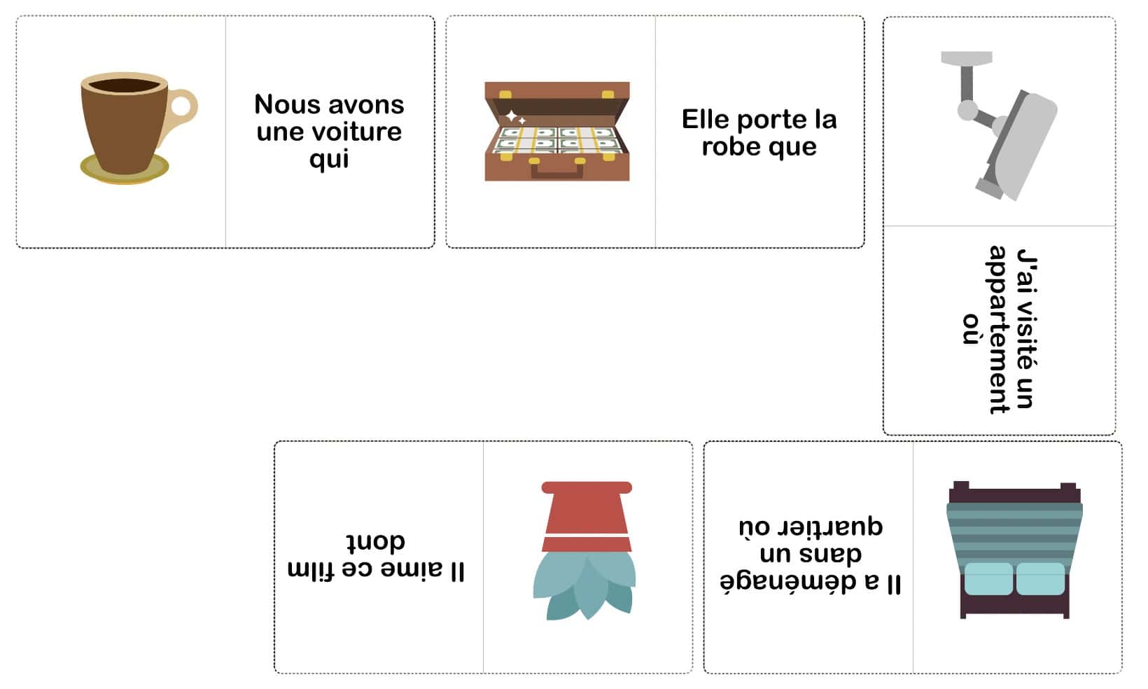 Domino PRONOMS RELATIFS A2-B1 – Image 3