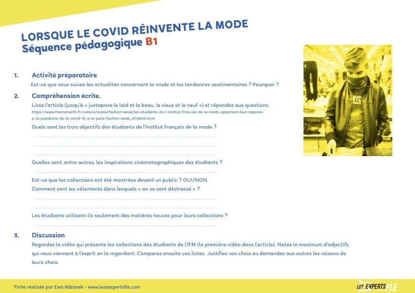 Une séquence pédagogique FLE complète au niveau B1 pour parler de la mode