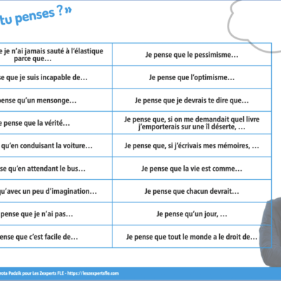 « À quoi tu penses ? » – Les expressions de l'opinion en B1