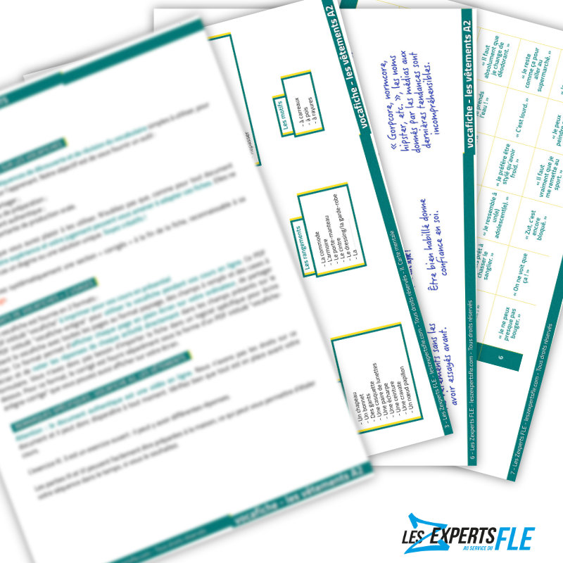 Fiche de vocabulaire FLE A2 : les vêtements – Image 2
