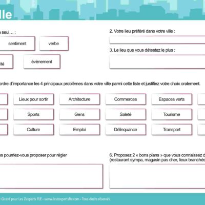 Conversation A2 : parler de ma ville en FLE