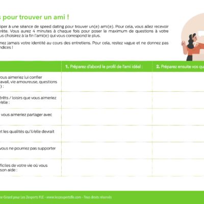 L'amitié en FLE (activité de speed dating) (A2/B1)