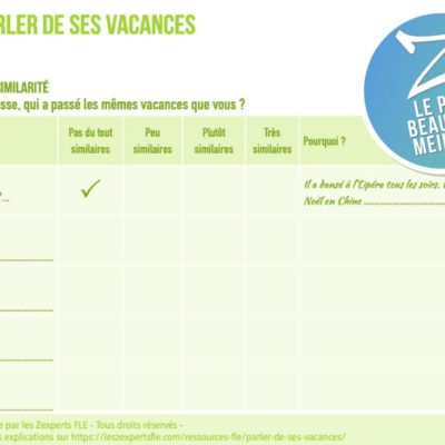 Parler de ses vacances