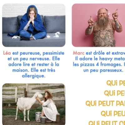 Miniz vocabulaire personnalité FLE