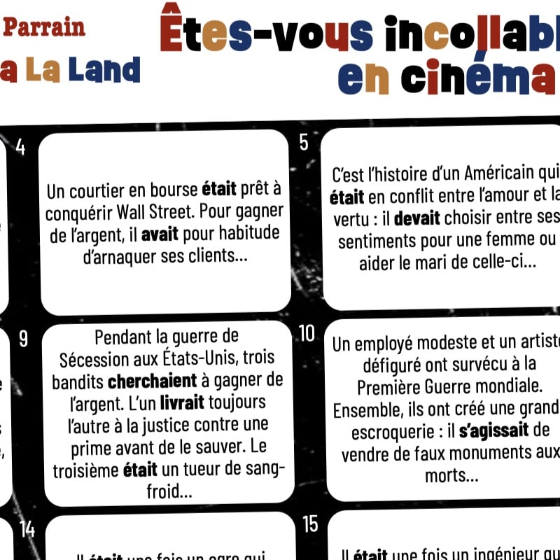 activité imparfait FLE
