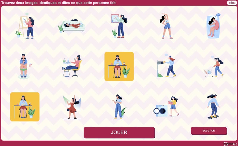 activités numériques conjugaison présent FLE