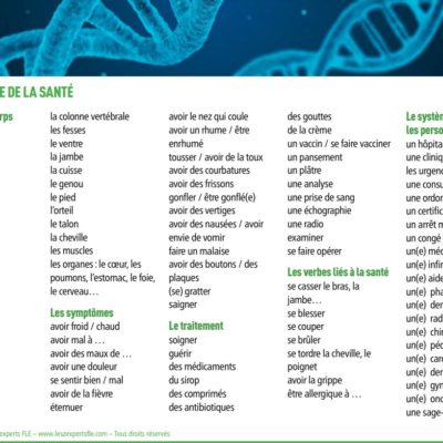 Liste de vocabulaire FLE - la santé