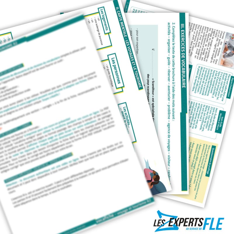 vocafiche fiche vocabulaire FLE tourisme A2