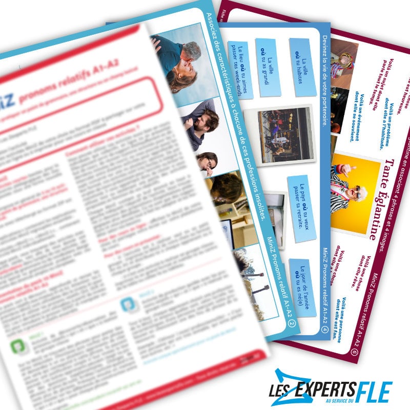 Miniz grammaire pronoms relatifs FLE A1-A2