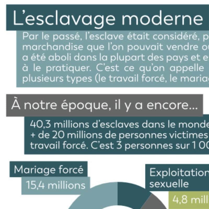 3 infographies FLE mode esclavage éducation A1-A2