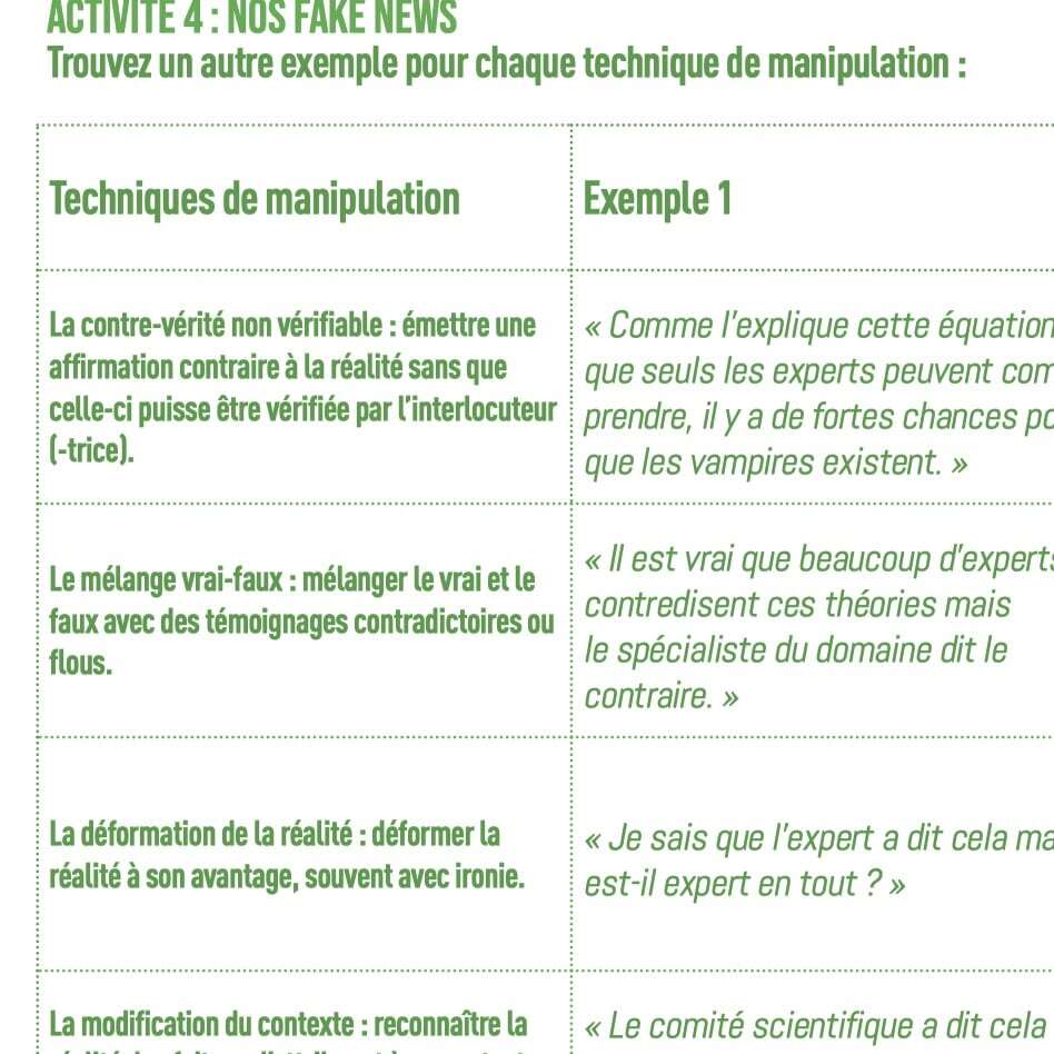 tâches FLE sur l'éducation aux médias