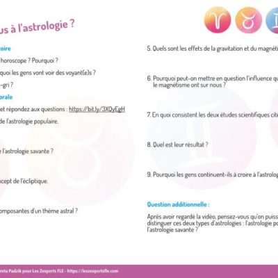 Croyez-vous à l’astrologie ? (à partir du niveau B1)