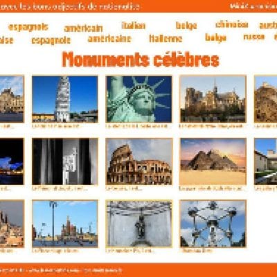 Activité pour débutants 25/35 : l'accord des adjectifs de nationalité