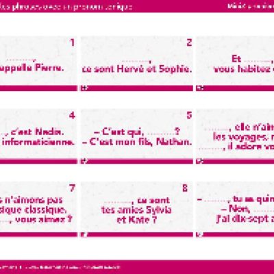 Activité pour débutants 27/35 : réviser les pronoms toniques