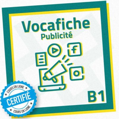 Fiche de vocabulaire FLE sur la publicité B1