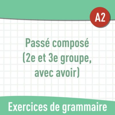 Passé composé 2e et 3e groupe (A2) : exercices de grammaire en PDF
