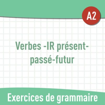 Verbes en -IR (3e groupe) présent - passé - futur (A2) : exercices de grammaire en PDF