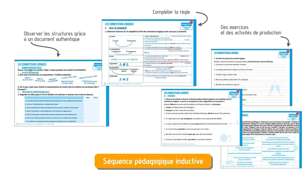 connecteurs logiques grammaire FLE